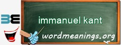 WordMeaning blackboard for immanuel kant